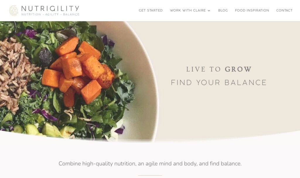 Nutrigility homepage