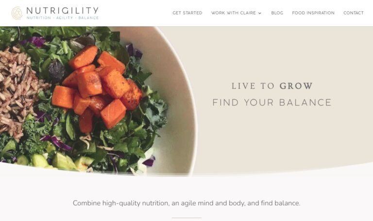 Nutrigility homepage