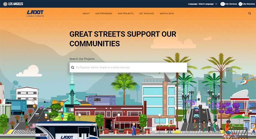 LADOT livable streets homepage