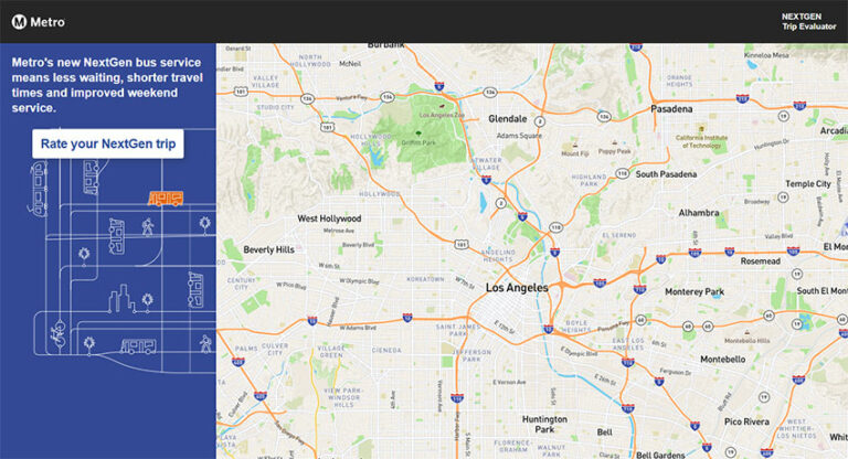 LA Metro NextGen trip planner homepage