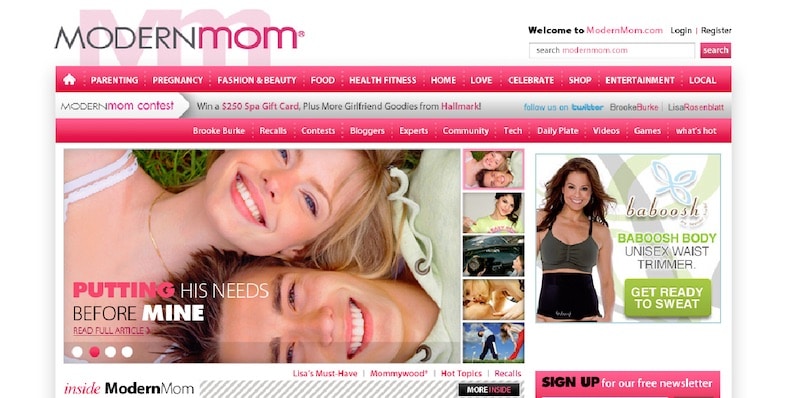 modern mom homepage